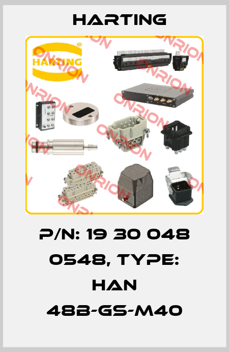 P/N: 19 30 048 0548, Type: Han 48B-gs-M40 Harting