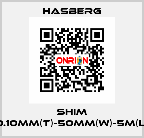 SHIM 0.10MM(T)-50MM(W)-5M(L) Hasberg