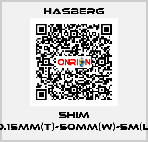 SHIM 0.15MM(T)-50MM(W)-5M(L) Hasberg