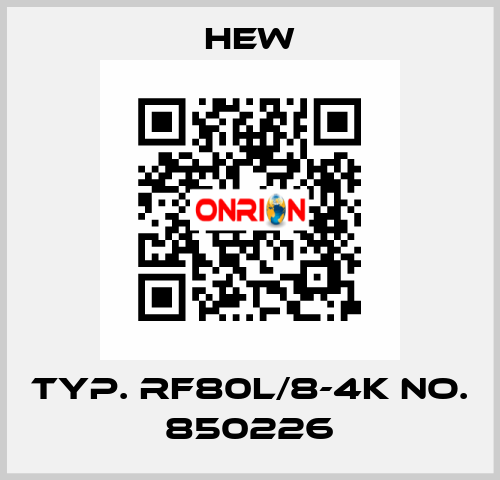 Typ. RF80L/8-4K No. 850226 HEW