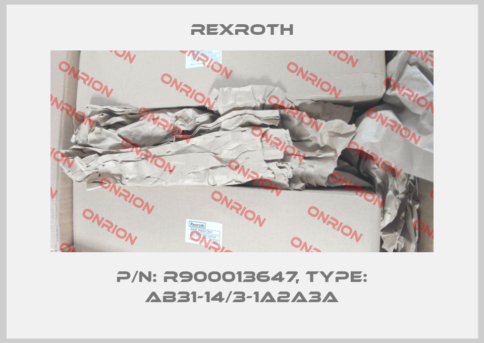 P/N: R900013647, Type: AB31-14/3-1A2A3A Rexroth
