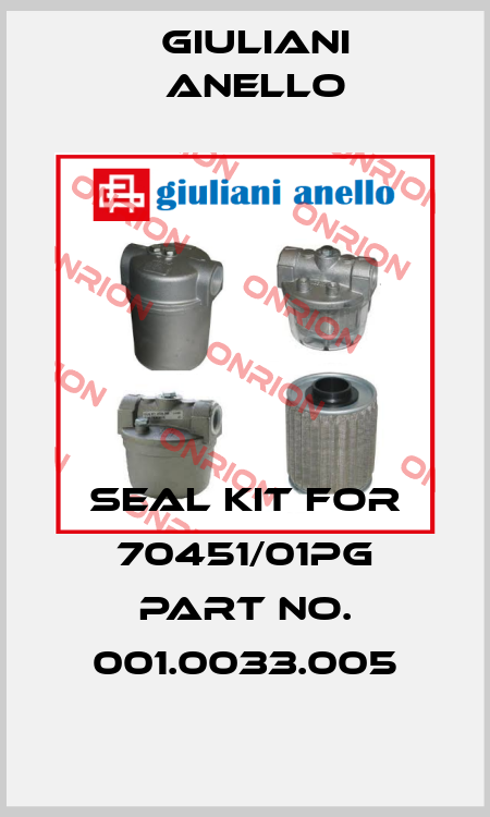 seal kit for 70451/01PG part no. 001.0033.005 Giuliani Anello