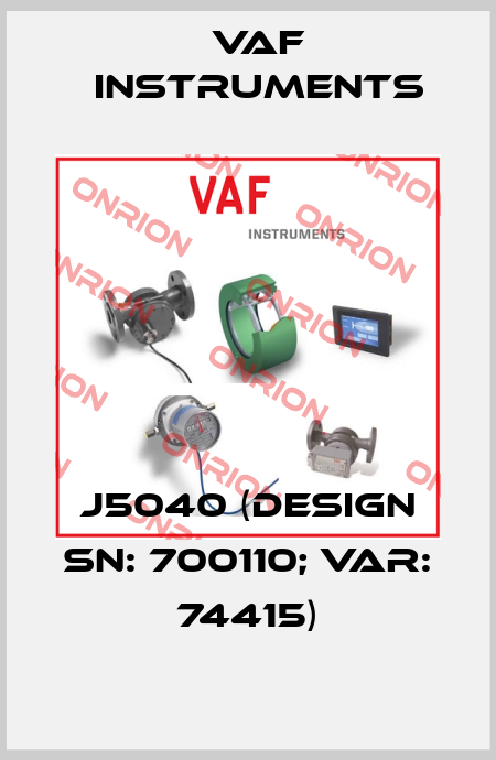 J5040 DIN Q min 22.5 L  Q max 248.4 L VAF Instruments