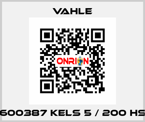 600387 KELS 5 / 200 HS Vahle