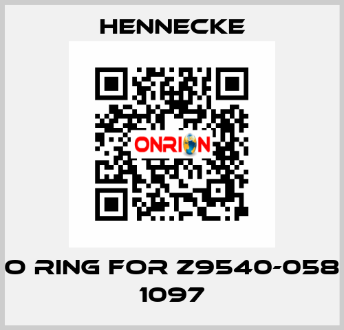 o ring for Z9540-058 1097 Hennecke