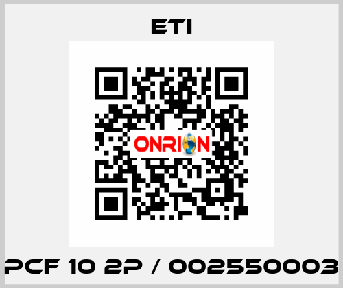 PCF 10 2p / 002550003 Eti