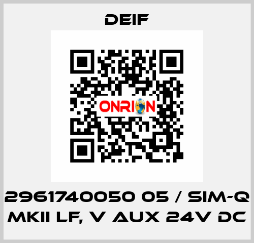 2961740050 05 / SIM-Q MKII LF, V aux 24V DC Deif