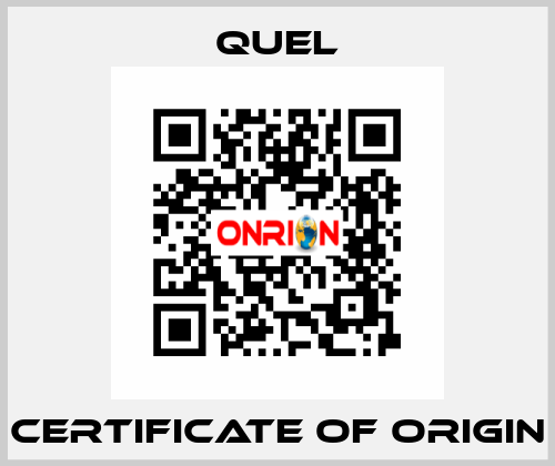 certificate of origin Quel