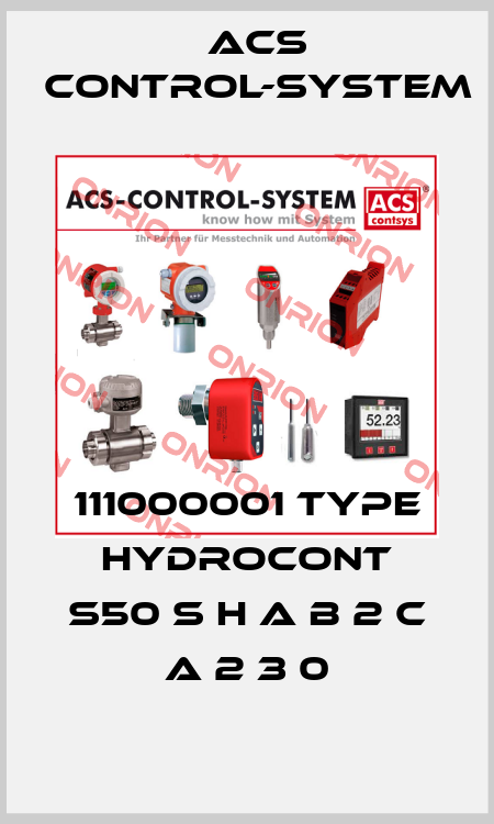 111000001 Type Hydrocont S50 S H A B 2 C A 2 3 0 Acs Control-System