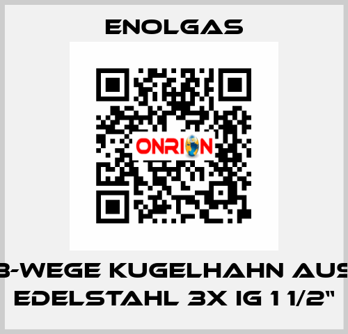 3-wege Kugelhahn aus Edelstahl 3x IG 1 1/2“ Enolgas