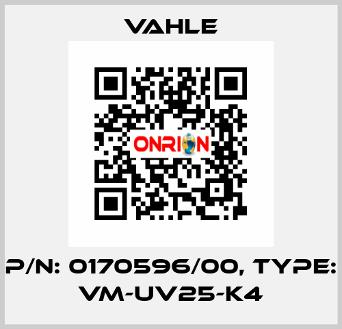 P/n: 0170596/00, Type: VM-UV25-K4 Vahle