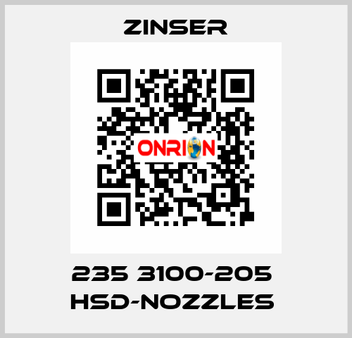 235 3100-205  HSD-nozzles  Zinser