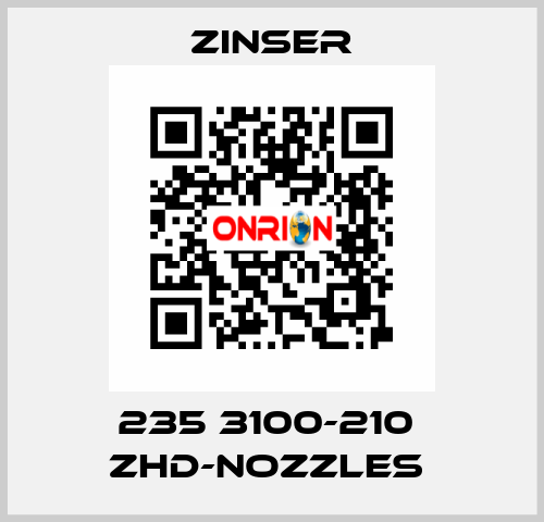 235 3100-210  ZHD-nozzles  Zinser