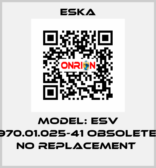 MODEL: ESV 970.01.025-41 Obsolete, no replacement  Eska