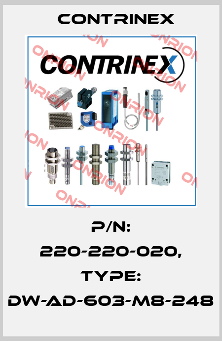 p/n: 220-220-020, Type: DW-AD-603-M8-248 Contrinex