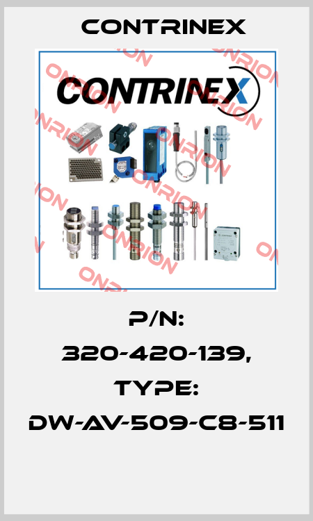 P/N: 320-420-139, Type: DW-AV-509-C8-511  Contrinex