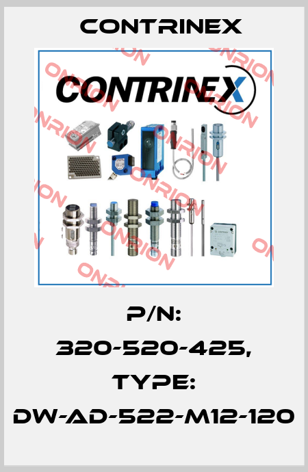 p/n: 320-520-425, Type: DW-AD-522-M12-120 Contrinex