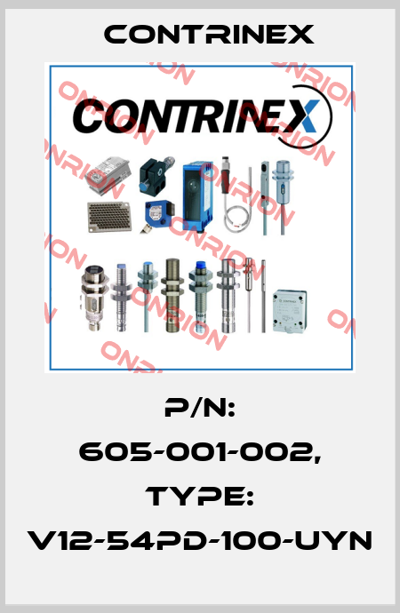 p/n: 605-001-002, Type: V12-54PD-100-UYN Contrinex