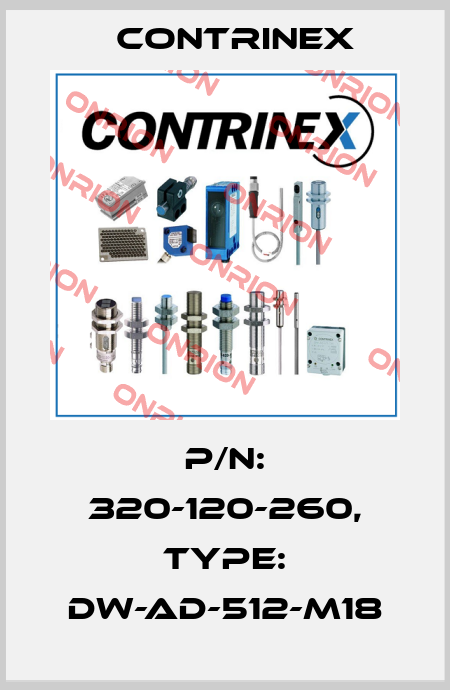 p/n: 320-120-260, Type: DW-AD-512-M18 Contrinex