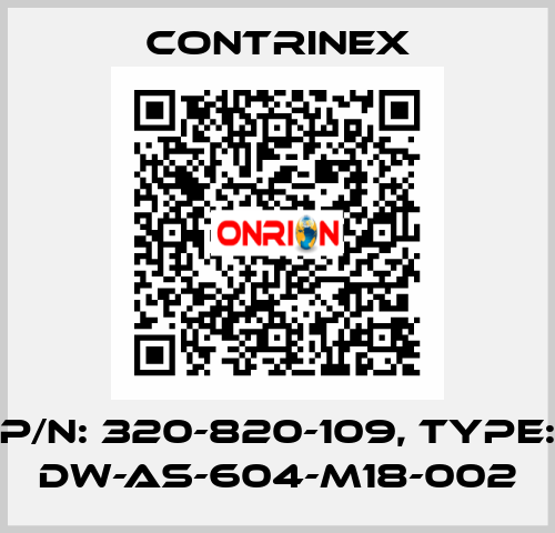 p/n: 320-820-109, Type: DW-AS-604-M18-002 Contrinex