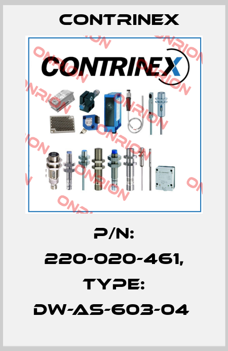 P/N: 220-020-461, Type: DW-AS-603-04  Contrinex