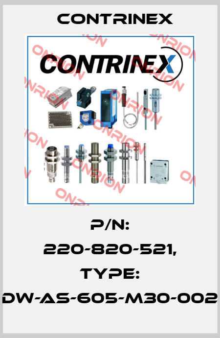 p/n: 220-820-521, Type: DW-AS-605-M30-002 Contrinex