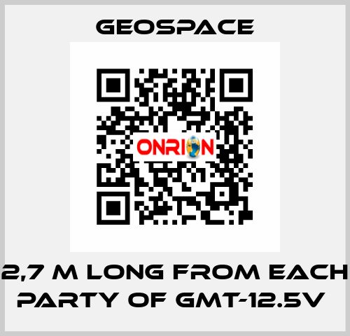 2,7 M LONG FROM EACH PARTY OF GMT-12.5V  GeoSpace