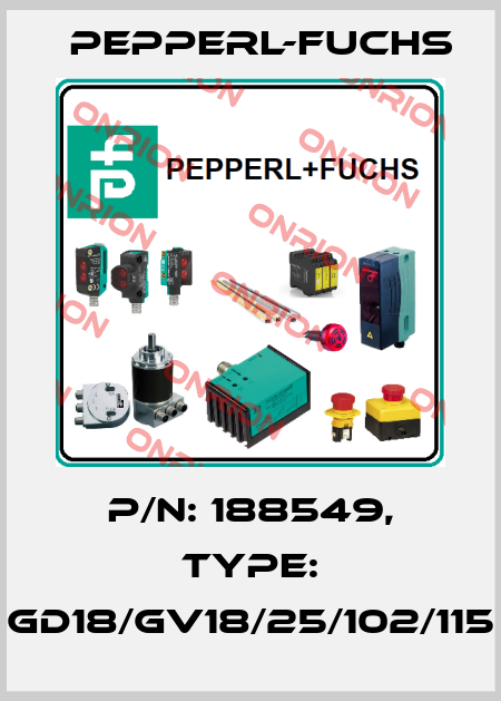 p/n: 188549, Type: GD18/GV18/25/102/115 Pepperl-Fuchs