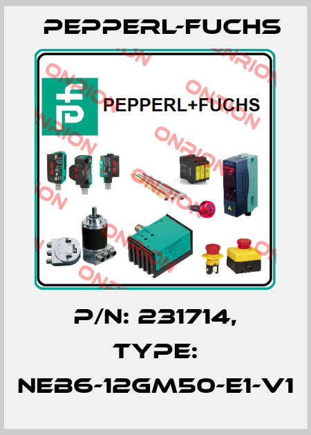 p/n: 231714, Type: NEB6-12GM50-E1-V1 Pepperl-Fuchs