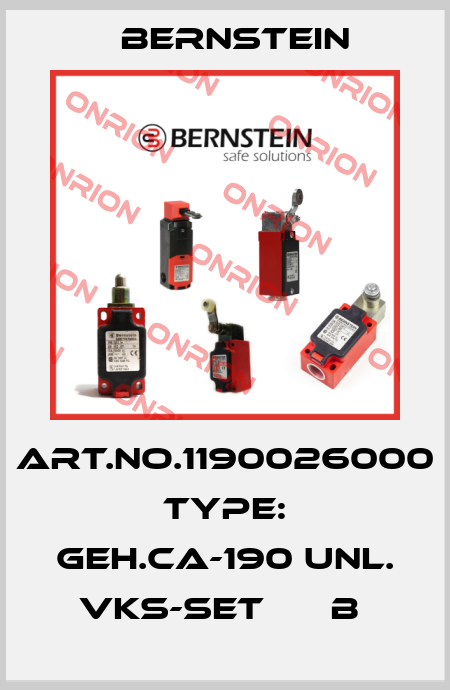 Art.No.1190026000 Type: GEH.CA-190 UNL. VKS-SET      B  Bernstein