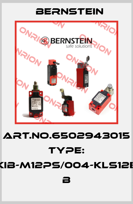 Art.No.6502943015 Type: KIB-M12PS/004-KLS12E         B Bernstein