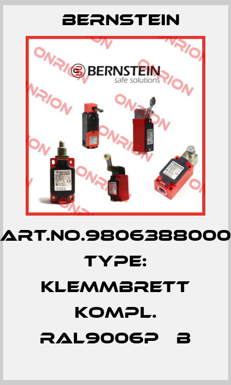 Art.No.9806388000 Type: KLEMMBRETT KOMPL. RAL9006P   B Bernstein
