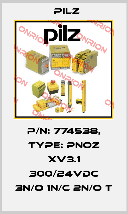 p/n: 774538, Type: PNOZ XV3.1 300/24VDC 3n/o 1n/c 2n/o t Pilz