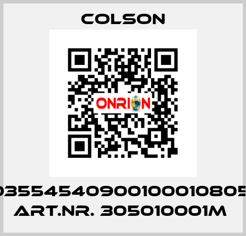 03554540900100010805  ART.NR. 305010001M  Colson