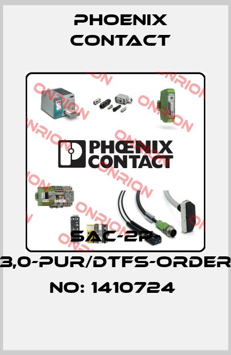 SAC-2P- 3,0-PUR/DTFS-ORDER NO: 1410724  Phoenix Contact