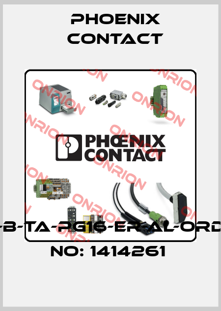 HC-B-TA-PG16-ER-AL-ORDER NO: 1414261  Phoenix Contact