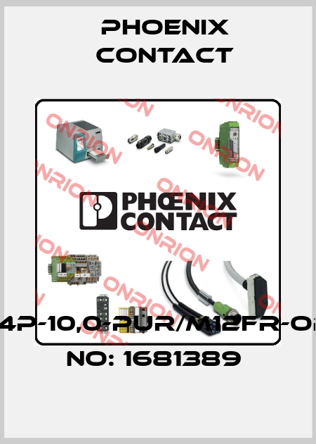 SAC-4P-10,0-PUR/M12FR-ORDER NO: 1681389  Phoenix Contact