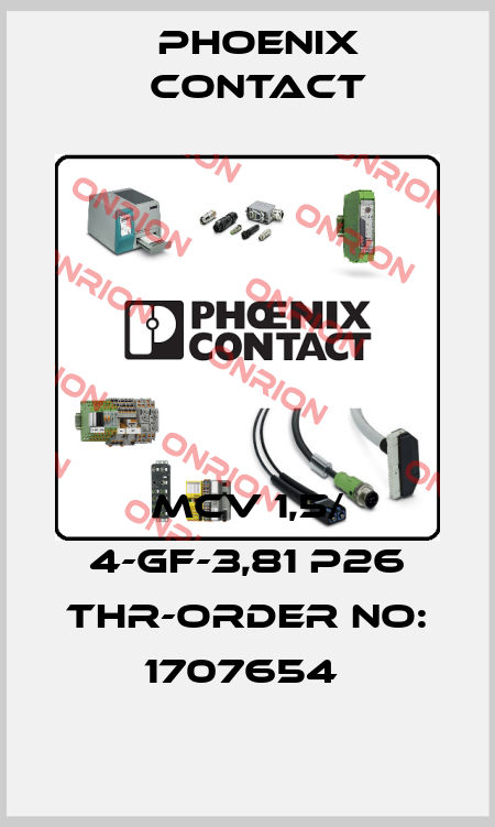 MCV 1,5/ 4-GF-3,81 P26 THR-ORDER NO: 1707654  Phoenix Contact