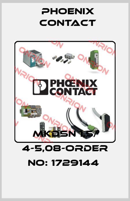 MKDSN 1,5/ 4-5,08-ORDER NO: 1729144  Phoenix Contact