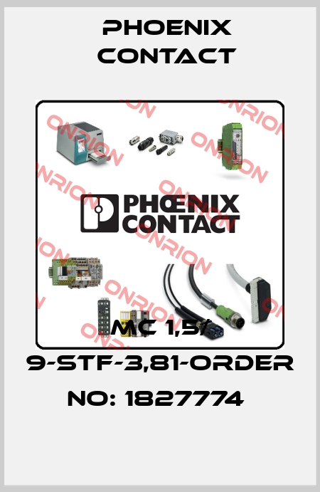 MC 1,5/ 9-STF-3,81-ORDER NO: 1827774  Phoenix Contact