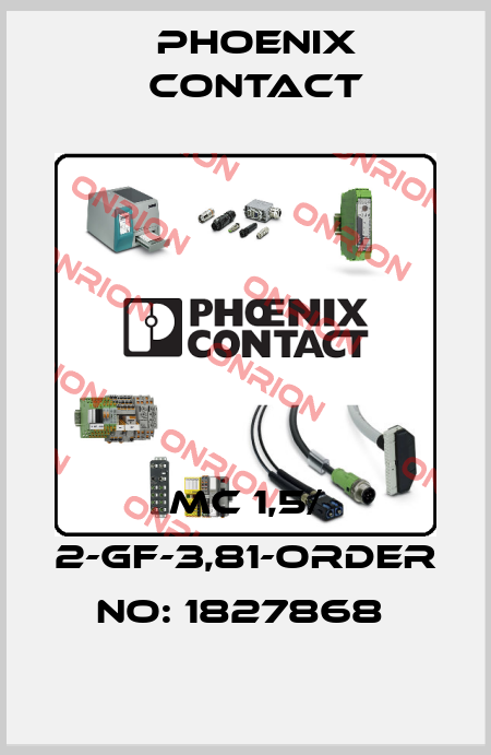 MC 1,5/ 2-GF-3,81-ORDER NO: 1827868  Phoenix Contact