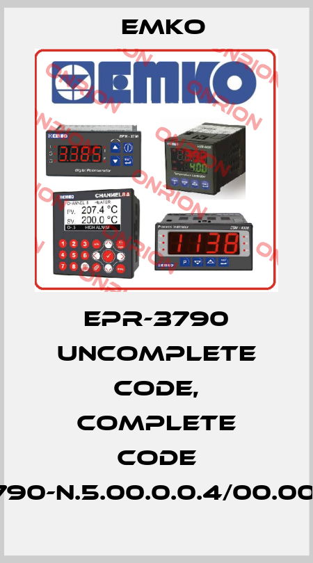 EPR-3790 uncomplete code, complete code EPR-3790-N.5.00.0.0.4/00.00/1.0.0.0 EMKO