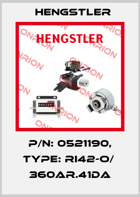 p/n: 0521190, Type: RI42-O/  360AR.41DA Hengstler