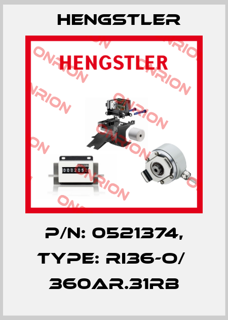 p/n: 0521374, Type: RI36-O/  360AR.31RB Hengstler