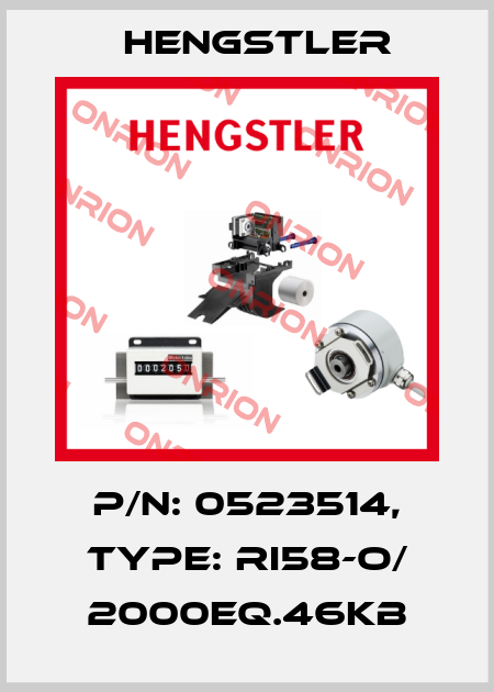 p/n: 0523514, Type: RI58-O/ 2000EQ.46KB Hengstler