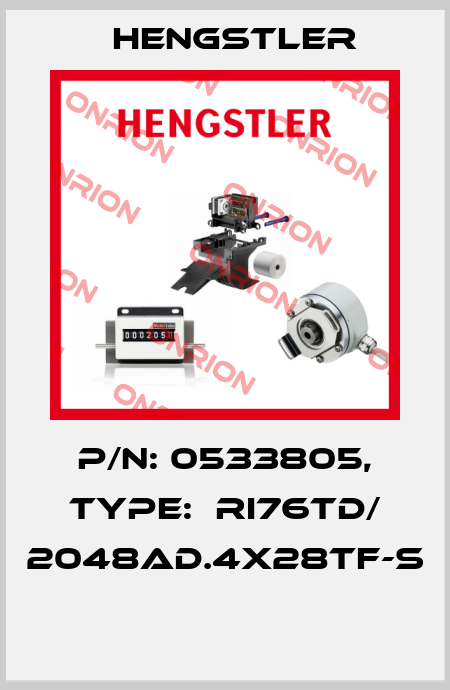 P/N: 0533805, Type:  RI76TD/ 2048AD.4X28TF-S  Hengstler
