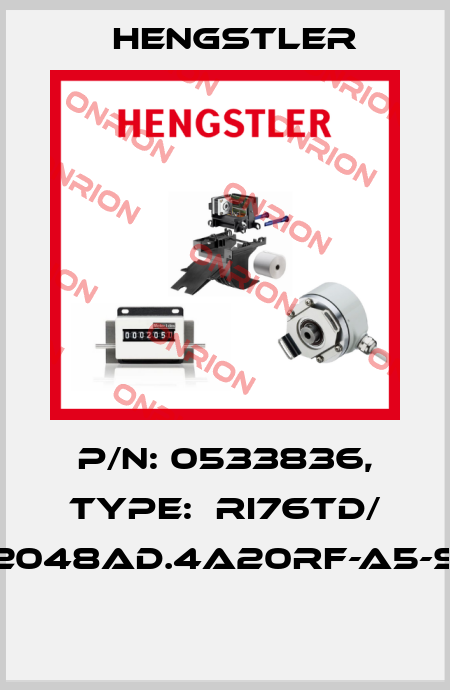 P/N: 0533836, Type:  RI76TD/ 2048AD.4A20RF-A5-S  Hengstler