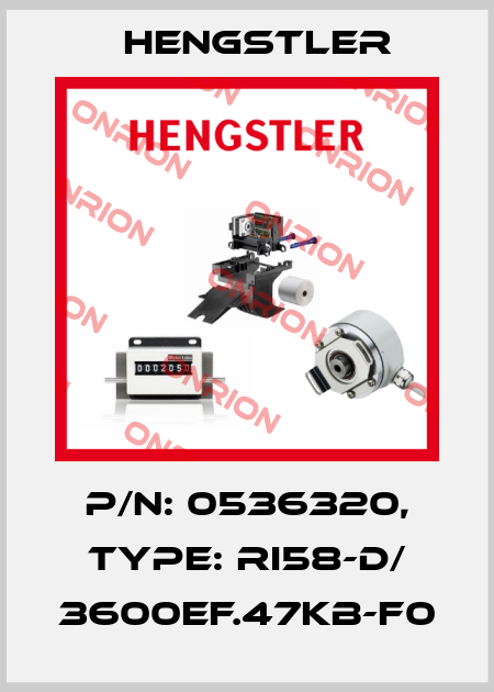 p/n: 0536320, Type: RI58-D/ 3600EF.47KB-F0 Hengstler
