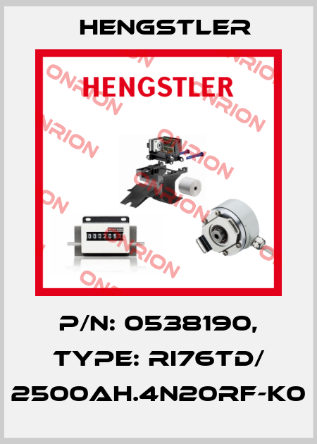 p/n: 0538190, Type: RI76TD/ 2500AH.4N20RF-K0 Hengstler