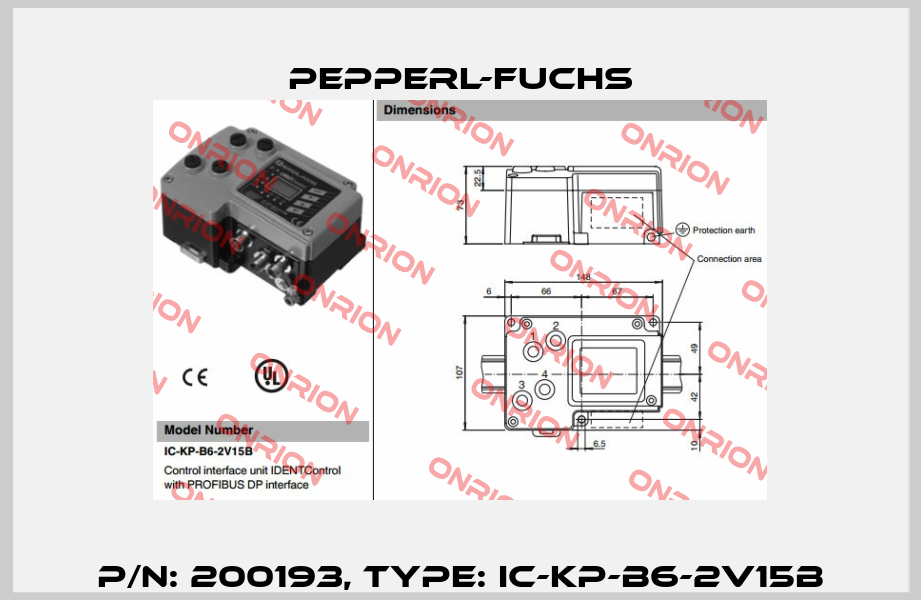 p/n: 200193, Type: IC-KP-B6-2V15B Pepperl-Fuchs